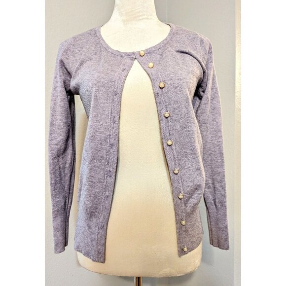 Vila Milano Women's Gray Crew Neck Long Sleeve Cardigan Sweaters Size Small - Picture 1 of 7